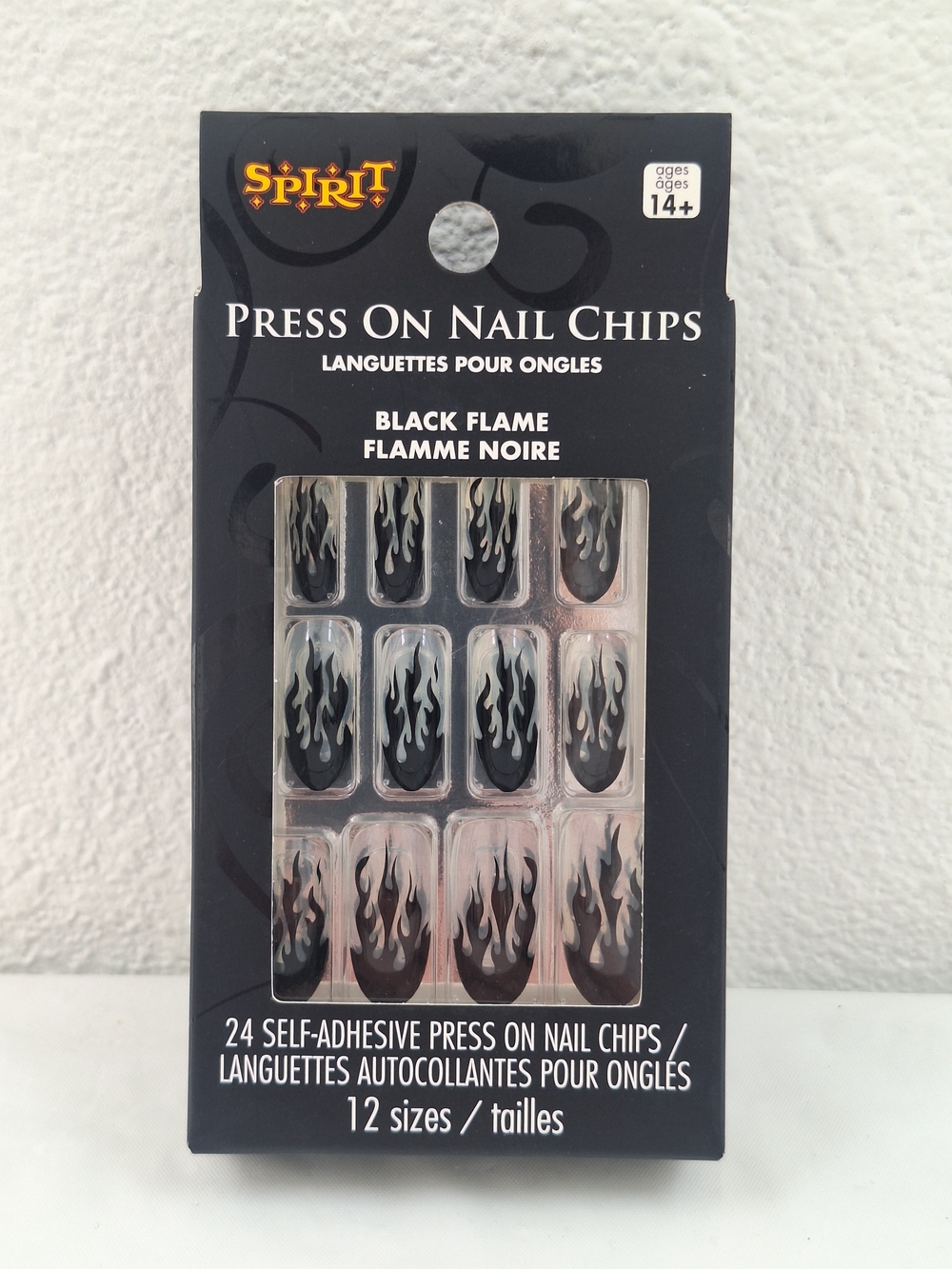 Spirit Black and White Flame Press-On Nail Chips